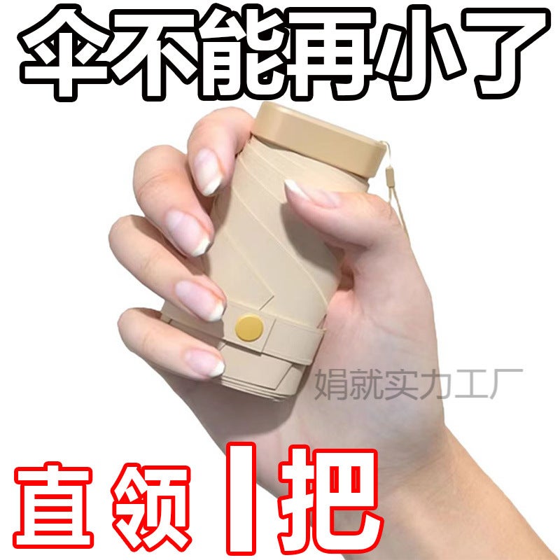 Capsule Sun Umbrella For Women, Sun Protection, Uv Protection, Sunshade, Sunny And Rainy Umbrella, Dual-Purpose Mini 50% Off Stack, Ultra-Light, Compact And Portable - Image 2